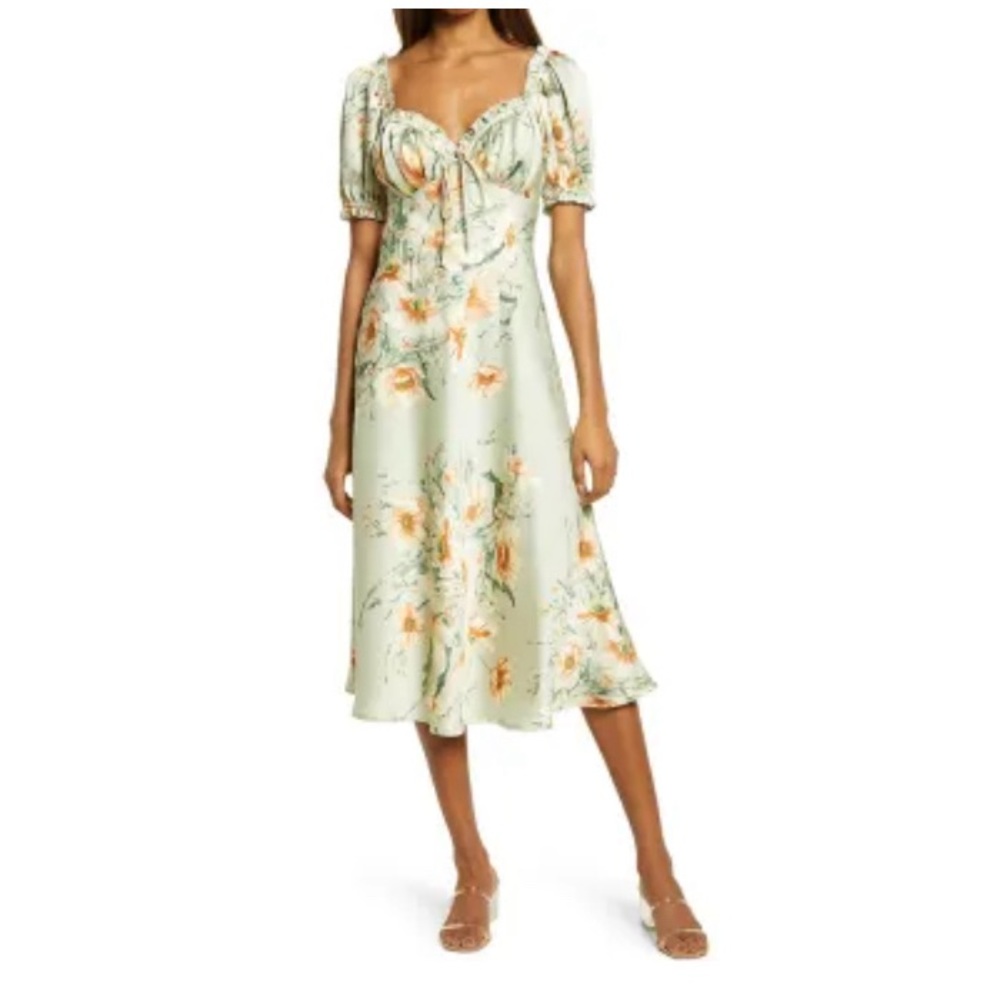 Puff Sleeve Midi Dress